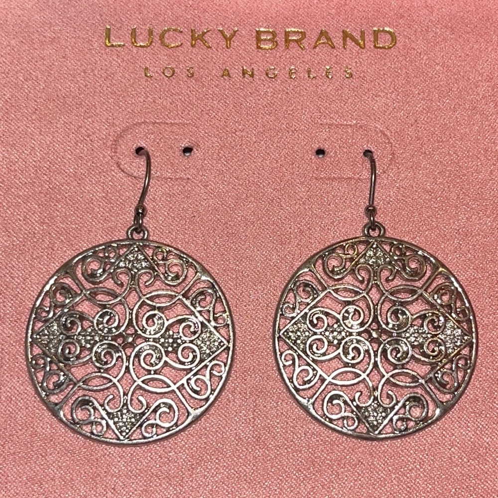 Lucky Brand round filigree earrings - New in Box